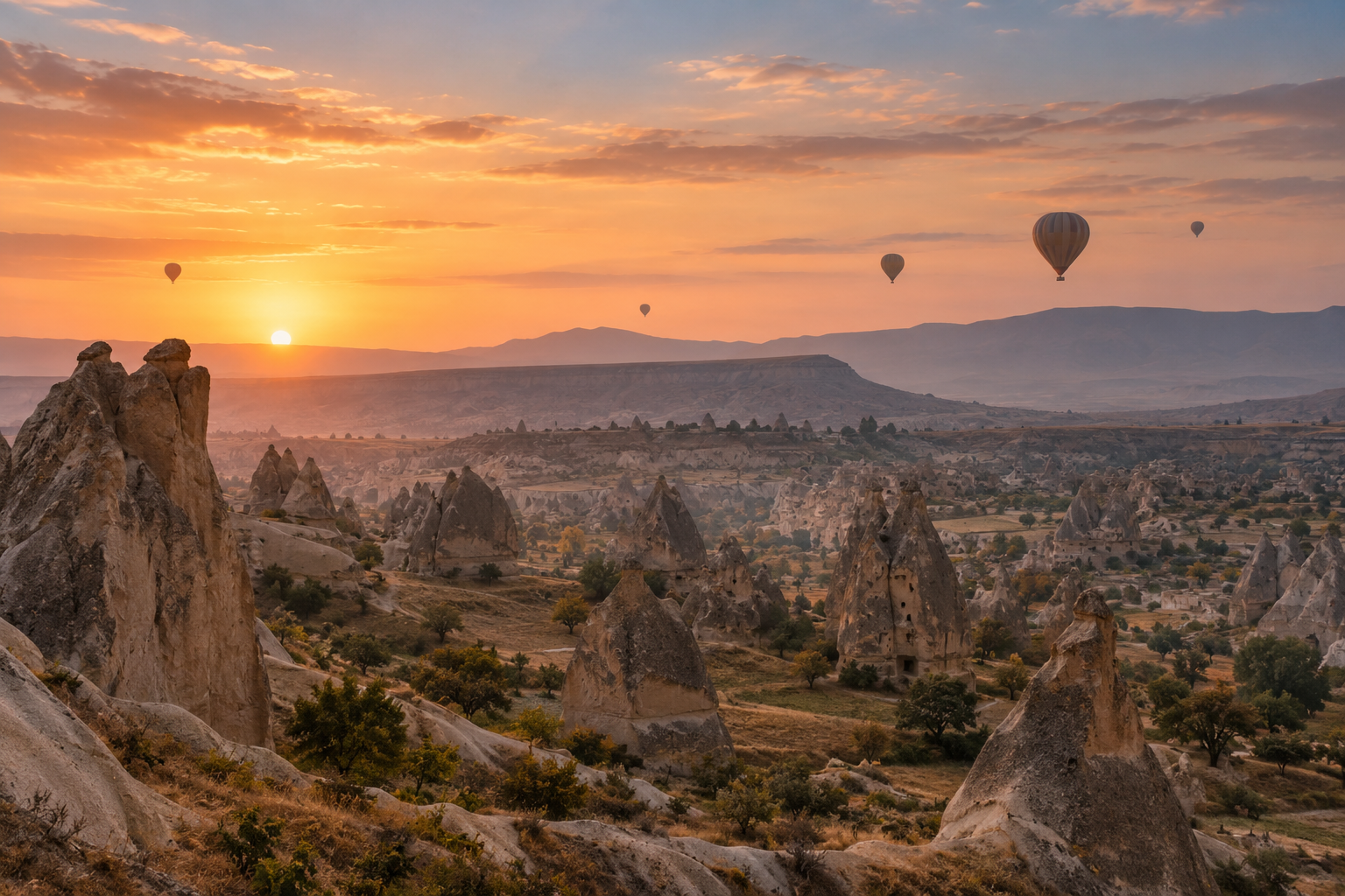 Paesaggio della Cappadocia in Turchia